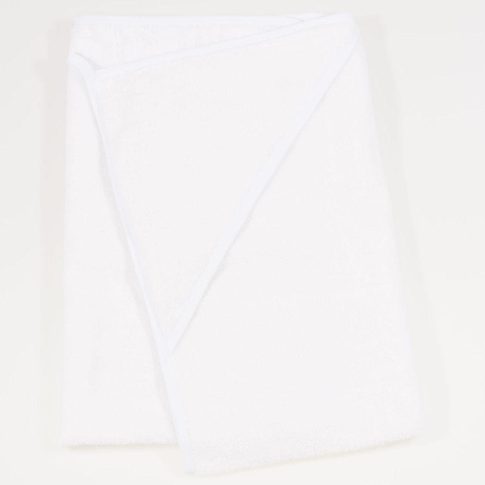 Large towel with organic cotton hood - fluffy white | liloo