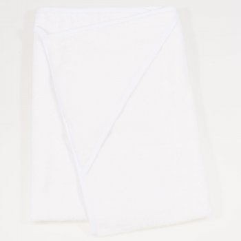 Large towel with organic cotton hood - fluffy white