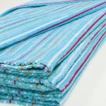 Azure towel with color stripes - set of 5 pieces | liloo