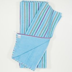 Azure towel with color stripes - set of 5 pieces