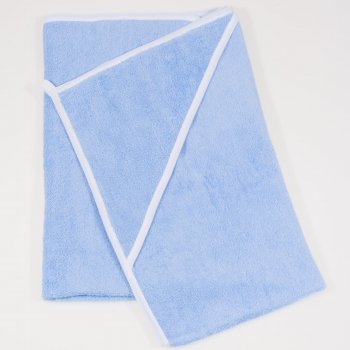 Azure large hooded towel - with white trim