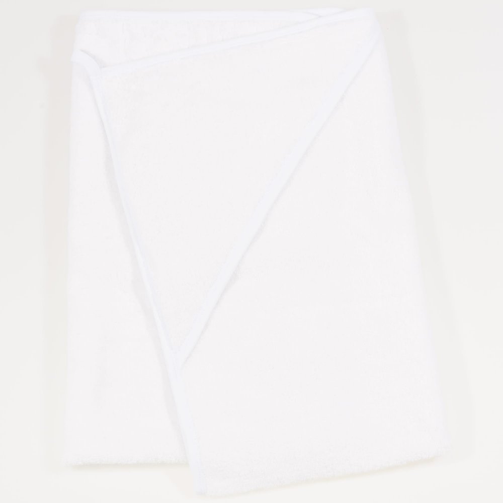 Large towel with organic cotton hood - premium white | liloo