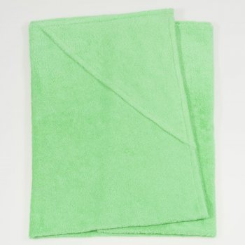 Green large towel with organic cotton hood | liloo