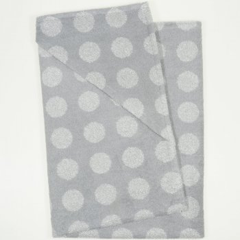 Gray hooded towel with dots print