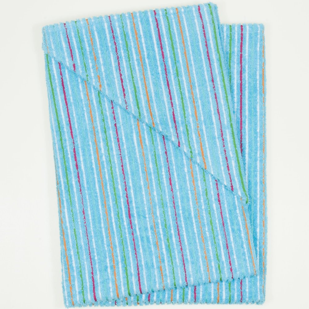 Small hooded towel with color stripes | liloo