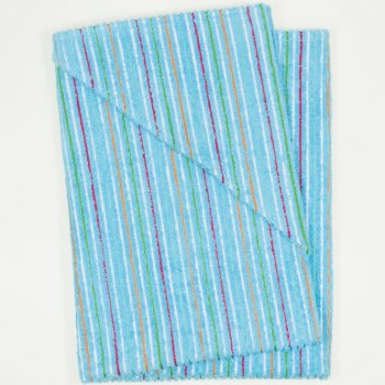 Small hooded towel with color stripes