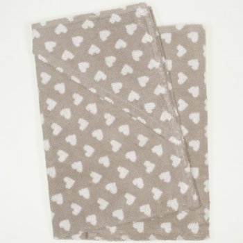 Brown hooded towel with hearts print | liloo