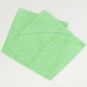 Green small towel with organic cotton hood