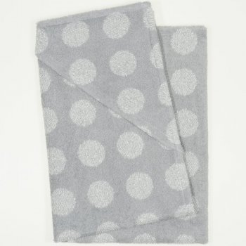 Gray hooded towel with dots print | liloo