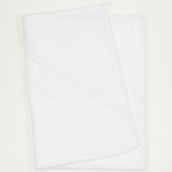 Small towel with organic cotton hood - fluffy white