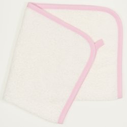 Ivory hand towel - pink trim