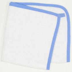 White hand towel - azure trim