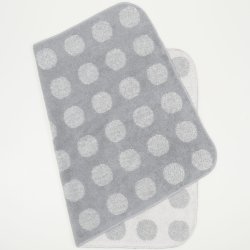 Gray multifunctional towel with two sides with dots print