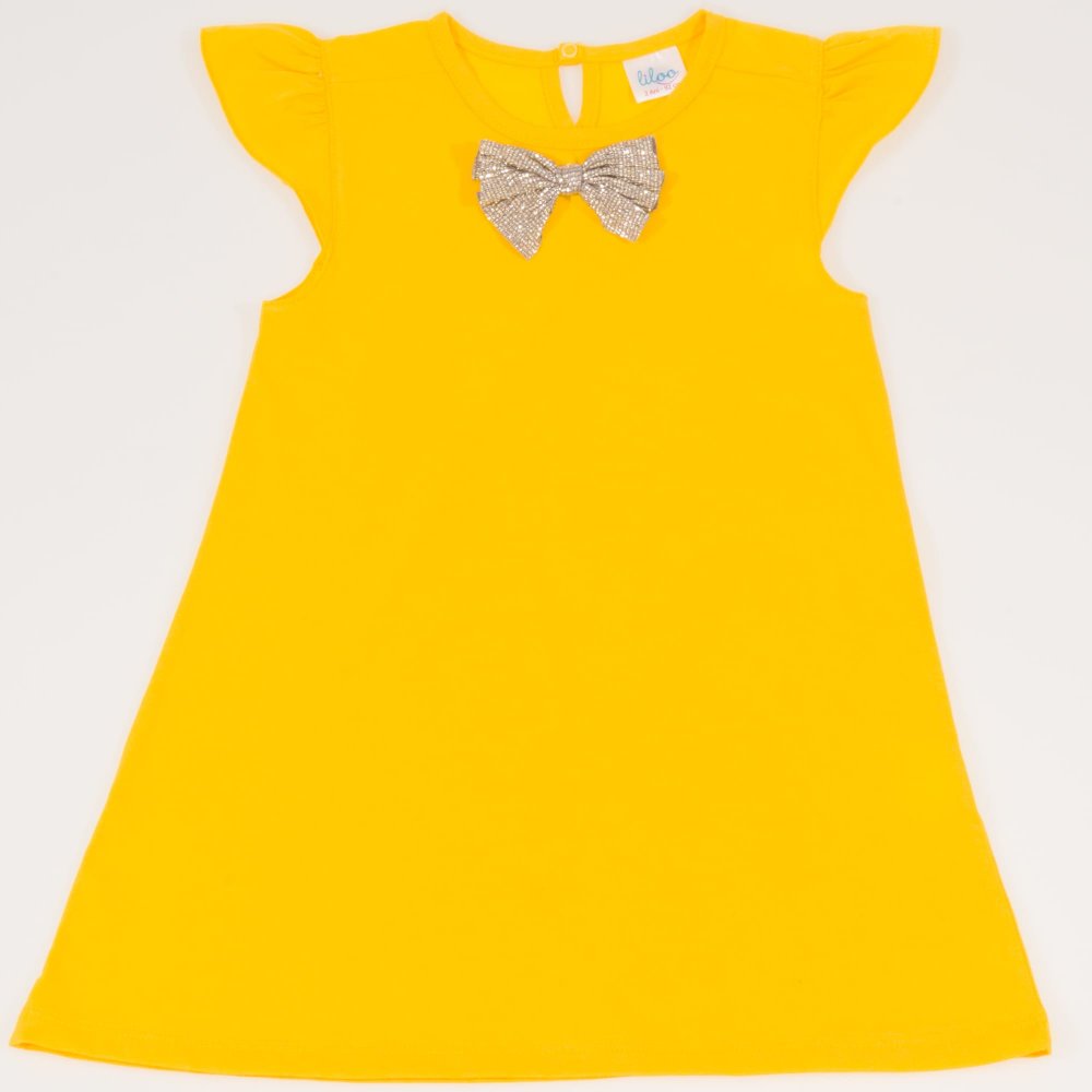 Yellow summer dress with bow | liloo