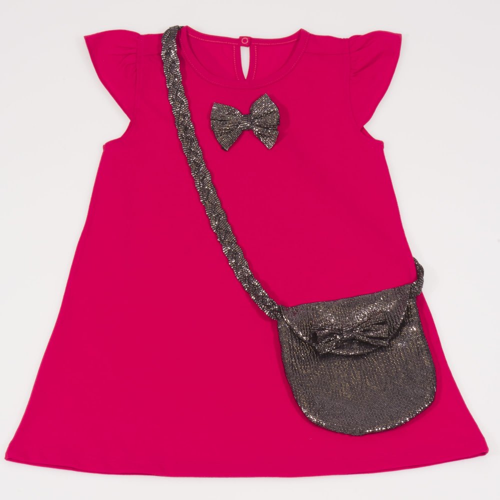 Red summer dress with bow and bag | liloo