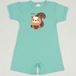 Cockatoo romper (short sleeve & pants) with Xerus print  | liloo