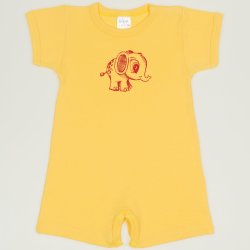 Minion yellow romper (short sleeve & pants) with elephant print