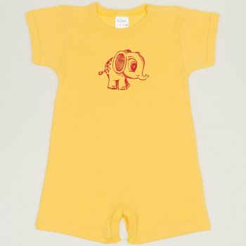 Minion yellow romper (short sleeve & pants) with elephant print