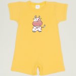 Minion yellow romper (short sleeve & pants) with cow print | liloo