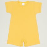 Salopeta maneca scurta si pantaloni scurti minion yellow uni | liloo