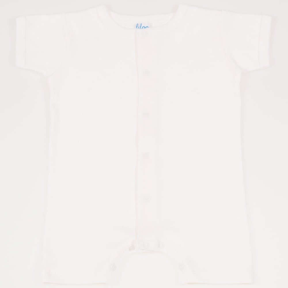 Blanc de blanc romper (short sleeve & pants) - center-snap | liloo