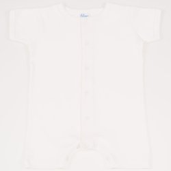Blanc de blanc romper (short sleeve & pants) - center-snap
