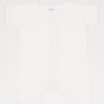 Blanc de blanc romper (short sleeve & pants) - center-snap | liloo