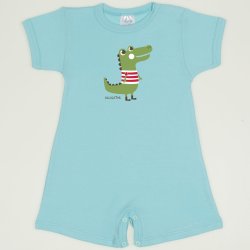 Blue radiance romper (short sleeve & pants) with alligator print