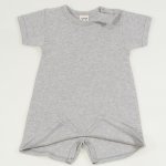 Gray organic cotton romper (short sleeve & pants) | liloo