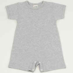 Gray organic cotton romper (short sleeve & pants)