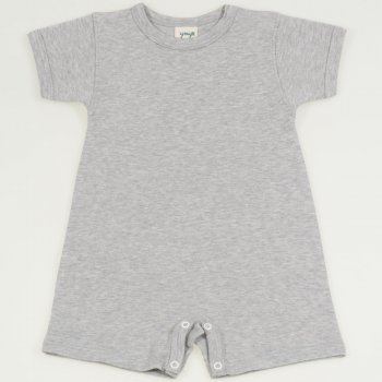 Gray organic cotton romper (short sleeve & pants) | liloo