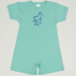 Cockatoo romper (short sleeve & pants) with horse print