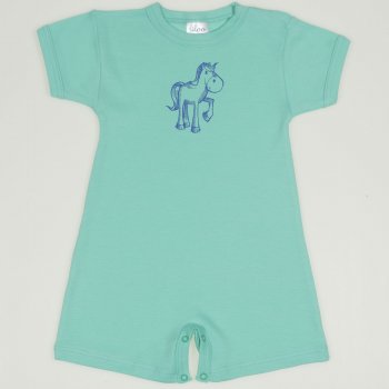 Cockatoo romper (short sleeve & pants) with horse print  | liloo