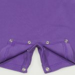 Salopeta maneca scurta si pantaloni scurti mov deep lavender imprimeu pinguinul Tux | liloo
