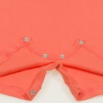 Salmon living coral romper (short sleeve & pants) with unicorn print | liloo