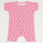 Salmone romper (short sleeve & pants) with sea horses print - center-snap | liloo