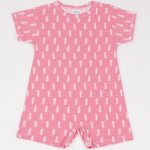 Salmone romper (short sleeve & pants) with sea horses print | liloo