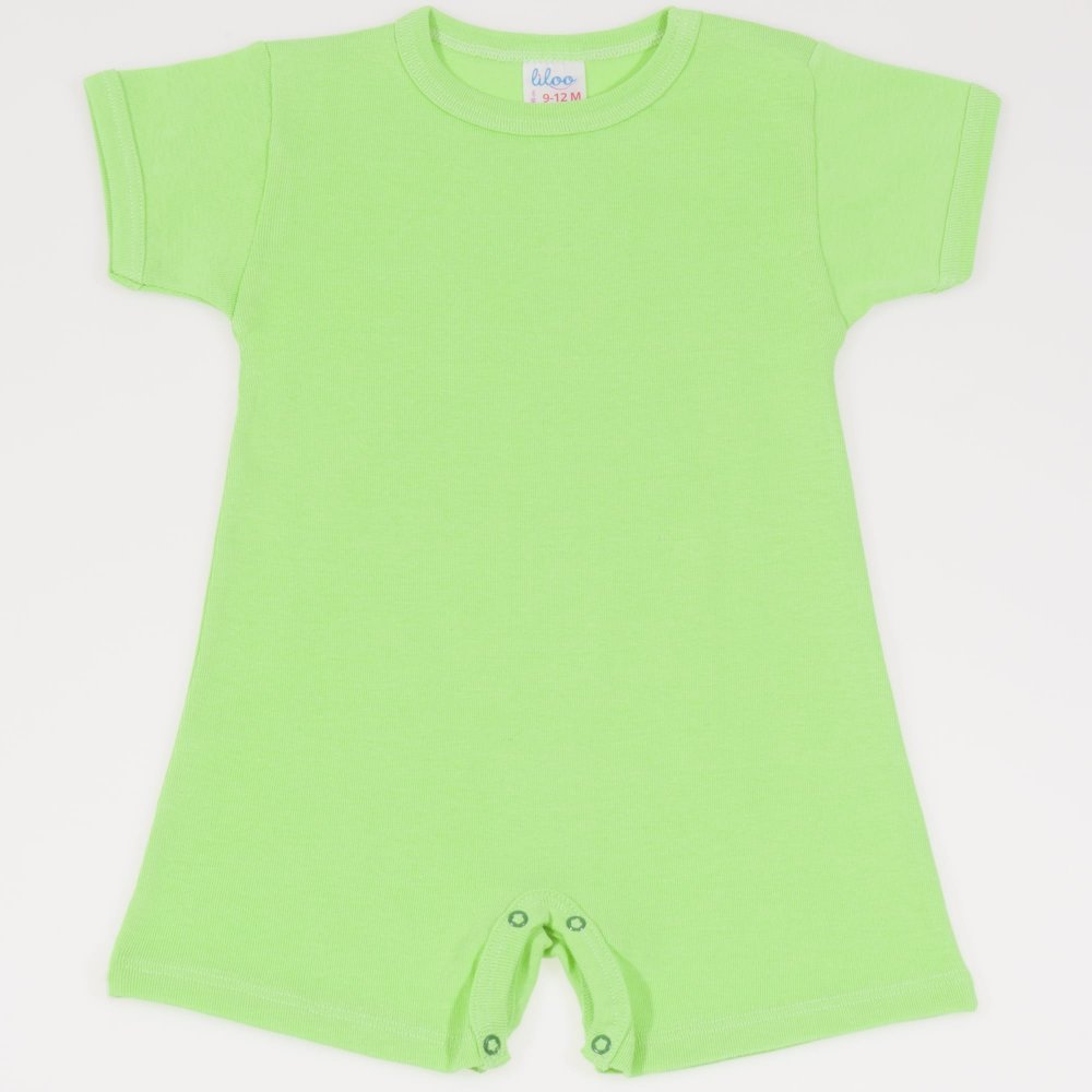 Salopeta maneca scurta si pantaloni scurti summer green uni | liloo