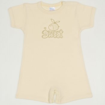 Vanilla custard romper (short sleeve & pants) with sweet bee print