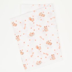 Washable reusable tetra diaper cloth - little bear print