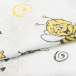 Scutec tetra (bumbac) alb cu imprimeu albinuțe - lavabil și refolosibil | liloo