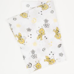 Washable reusable tetra diaper cloth - bee print