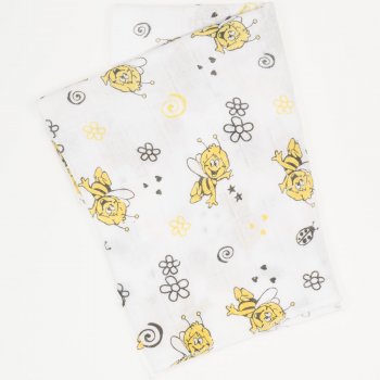 Washable reusable tetra diaper cloth - bee print