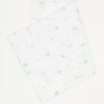 Washable reusable tetra diaper cloth - green bunny print | liloo