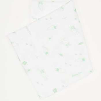 Washable reusable tetra diaper cloth - green bunny print