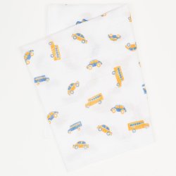 Washable reusable tetra diaper cloth - cars & busses print