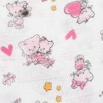 Washable reusable tetra diaper cloth - cat & hearts print | liloo