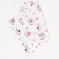 Washable reusable tetra diaper cloth - cat & hearts print