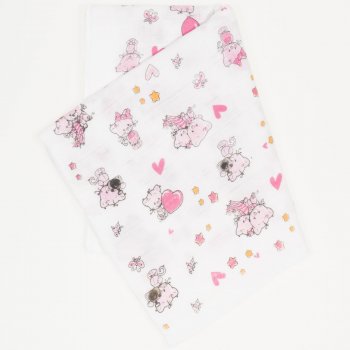 Washable reusable tetra diaper cloth - cat & hearts print | liloo