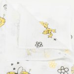 Scutec tetra (bumbac) alb cu imprimeu albinuțe - lavabil și refolosibil | liloo